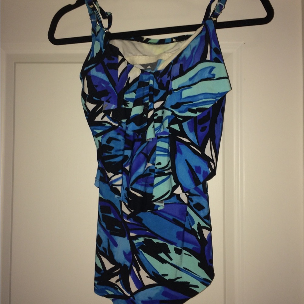 tankini with multiple shades of blue